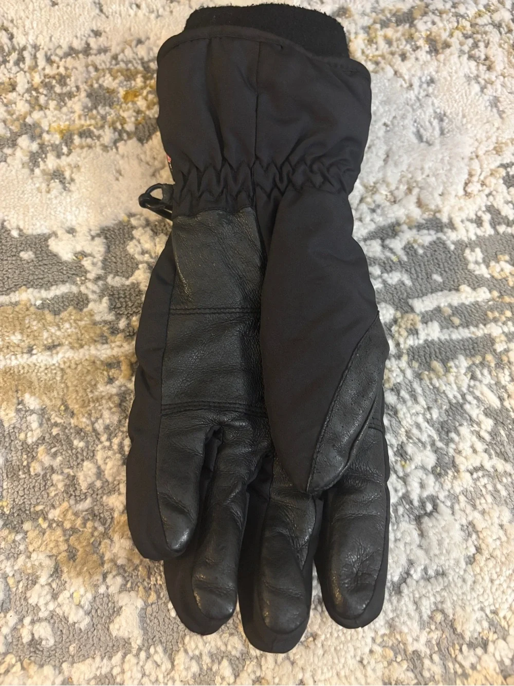 Vintage Reusch Pro Thermo 30 PrimaLoft Lobster Ski Gloves Black Leather Size 6.5